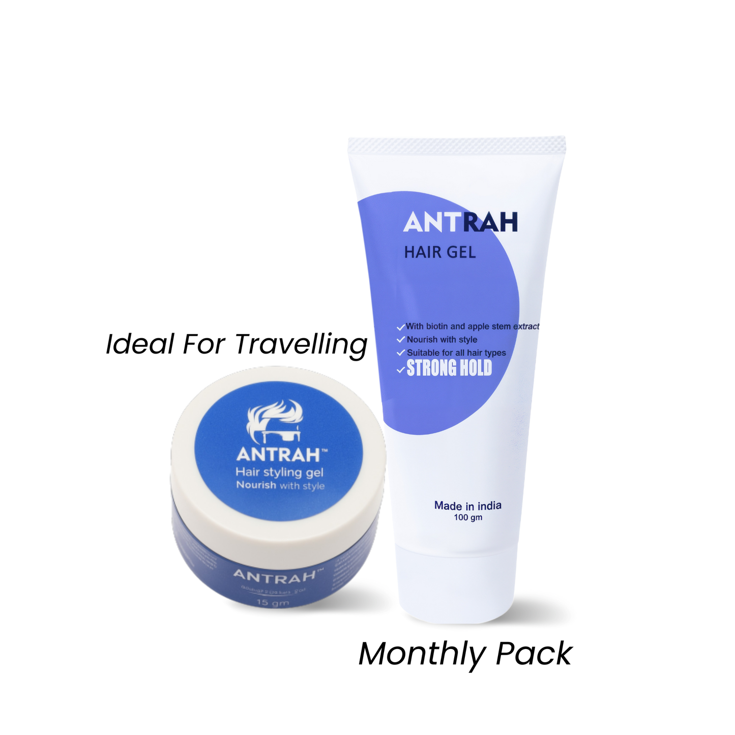 Antrah Hair Nourishing Gel With Fusion Of Serum - Combo | All Hair Types | (115g)