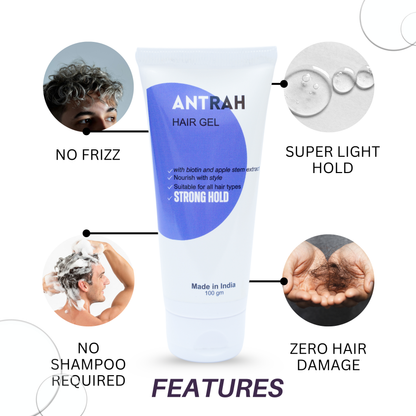 Antrah Hair Nourishing Gel With Fusion Of Serum - Combo | All Hair Types | (115g)