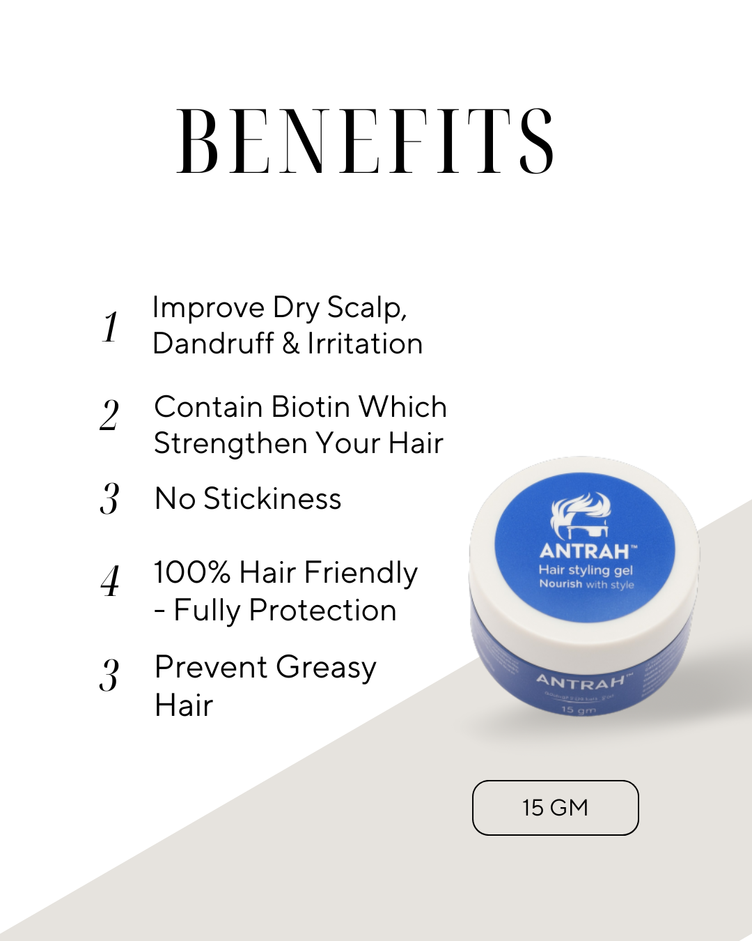 Antrah Hair Nourishing Gel With Fusion Of Serum - Travelling Pack Of 2 | All Hair Types | (30g)