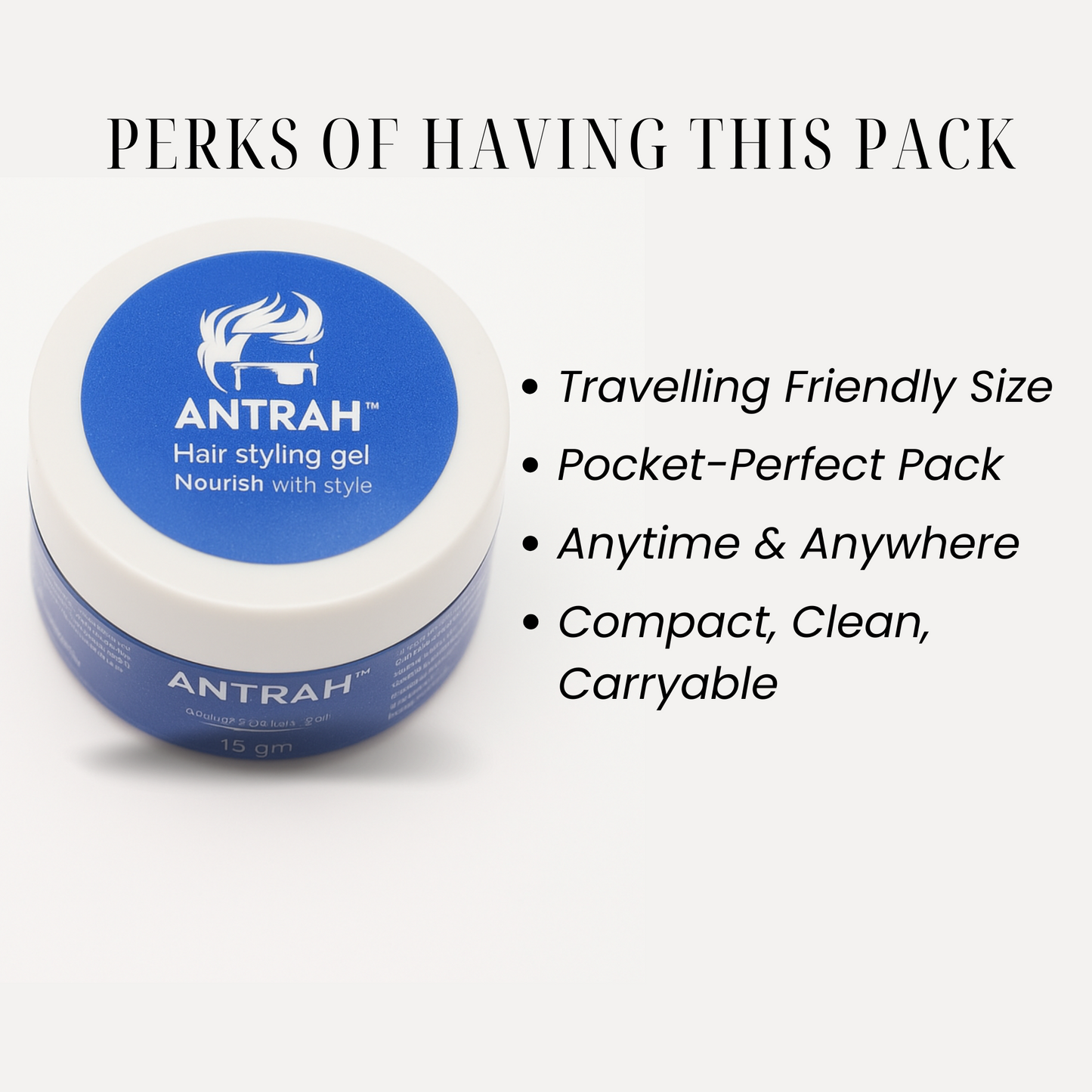Antrah Hair Nourishing Gel With Fusion Of Serum - Travelling Pack Of 2 | All Hair Types | (30g)
